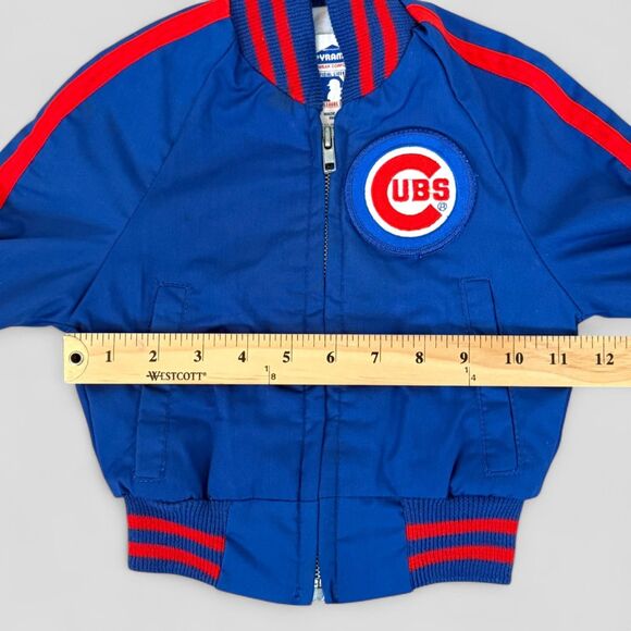 Chicago Cubs Full Zip Jacket Blue Vintage 80s Pyramid Tag MLB Youth Large - Picture 7 of 8